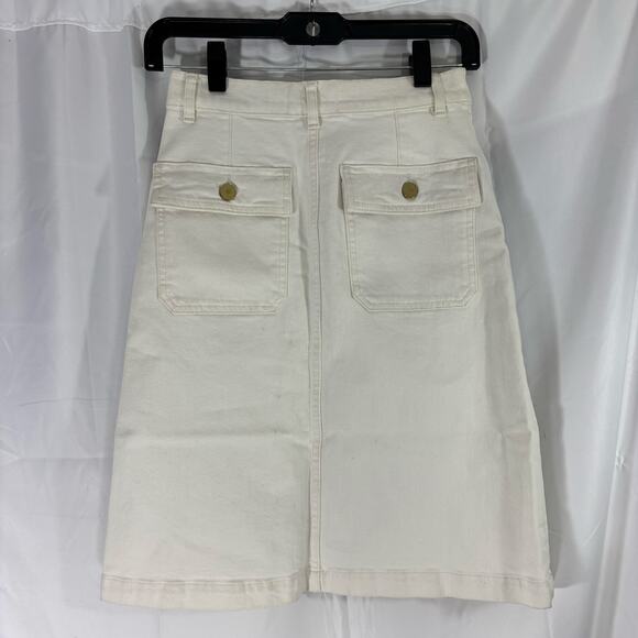 NWT FRAME Denim Vintage High Waist Boot Skirt White Size 23 Minimalist Chic - Picture 5 of 5